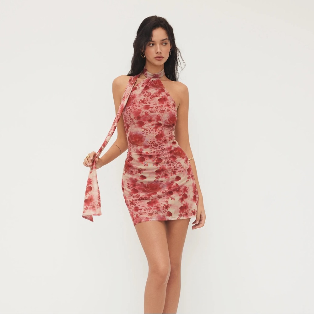 Floral Halter Neck Dress